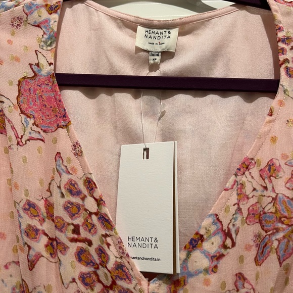 NWT Hemant and Nandita floral button mini dress size XS - Picture 9 of 9